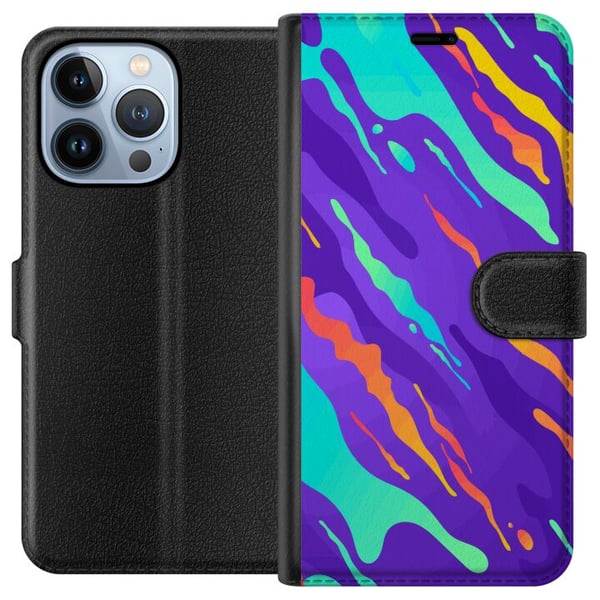 Yhteensopiva Lompakkokotelo Apple iPhone 13 Pro Värikäs abstrakti kuvio, jossa on virtaavia muotoja modernissa designissa Yhteensopiva Lompakkokotelo Apple iPhone 13 Pro Värikäs abstrakti kuvio, jossa on virtaavia muotoja modernissa designissa