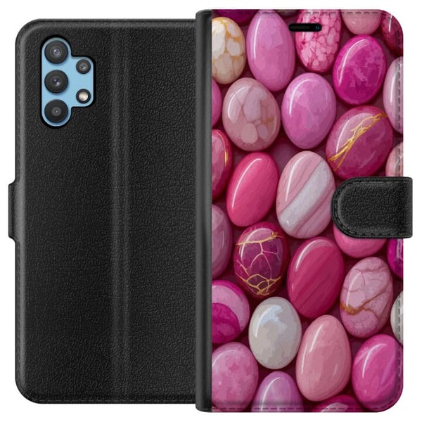 Kompatibelt Plånboksfodral till Samsung Galaxy A32 5G Rosa marmor stenar lyxigt pastellmönster med glansig yta perfekt för modern och chic design Kompatibelt Plånboksfodral till Samsung Galaxy A32 5G Rosa marmor stenar lyxigt pastellmönster med glansig yta perfekt för modern och chic design