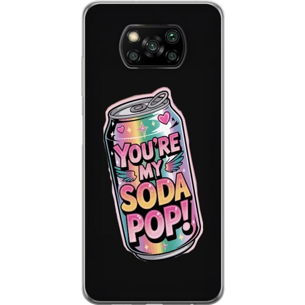 Kompatibel Mobilcover til Xiaomi Poco X3 NFC Youre My Soda Pop kawaii pastel regnbue hjerter glitrende design