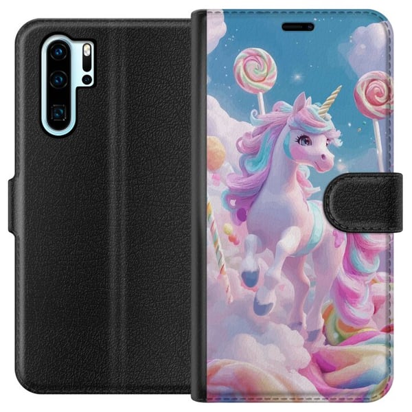 Yhteensopiva Lompakkokotelo Huawei P30 Pro Enhörning Candy Pastell Kawaii Motiv Söt Populär Färg