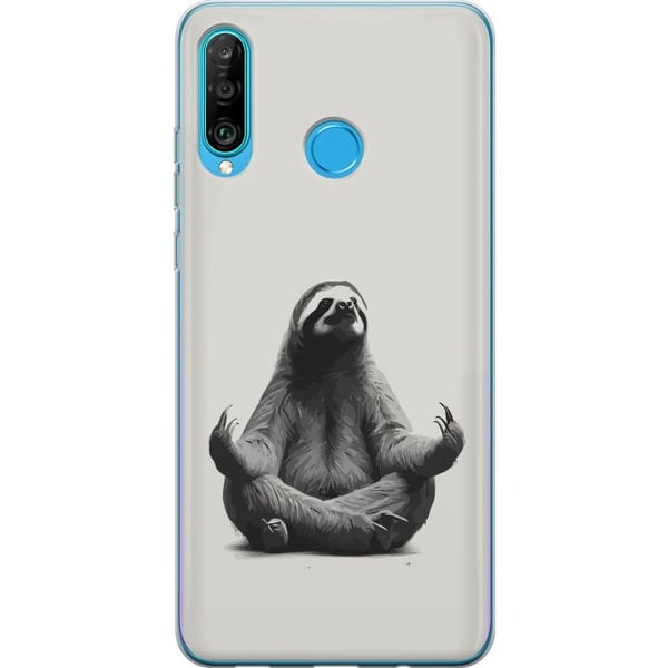Kompatibelt Mobilskal till Huawei P30 lite Sengångare i meditation charmig rofylld design som kombinerar humor avslappning och söt estetik i perfekt