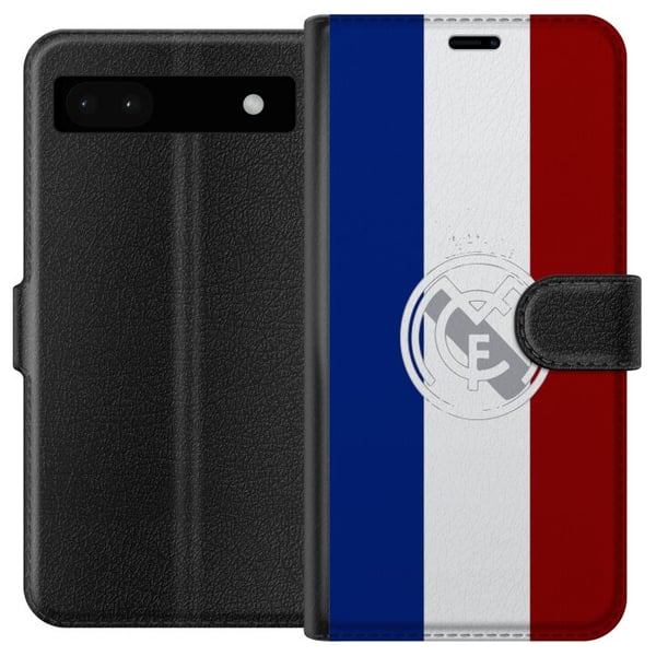 Yhteensopiva Lompakkokotelo Google Pixel 6a Trikolorista inspiroitunut urheiludesign sinisenä, valkoisena ja punaisena – voimakas jalkapallohenkinen