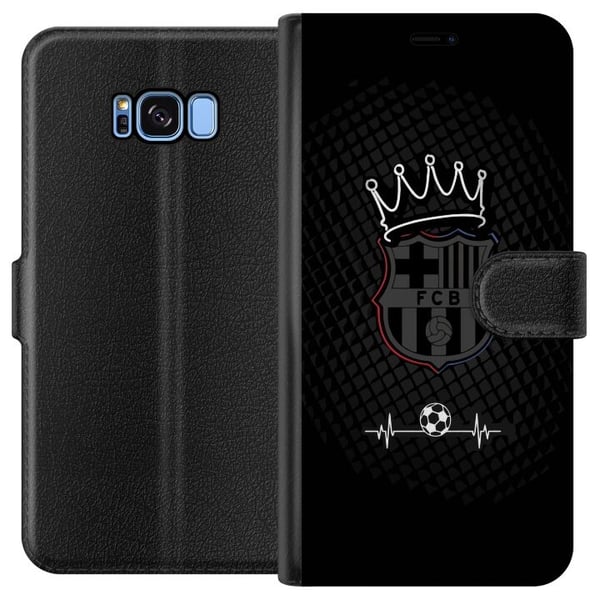 Kompatibelt Plånboksfodral till Samsung Galaxy S8 FC Barcelona Emblem Fotboll Motiv Blå Röd Klubblogo Kompatibelt Plånboksfodral till Samsung Galaxy S8 FC Barcelona Emblem Fotboll Motiv Blå Röd Klubblogo