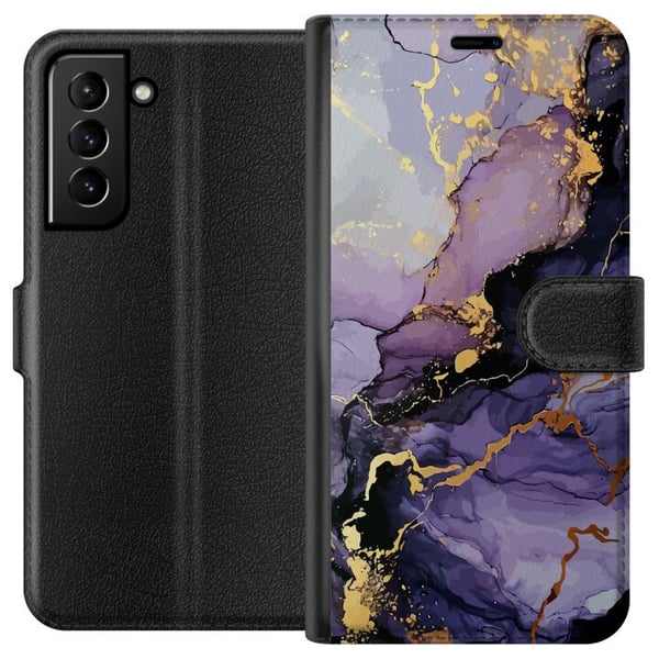 Kompatibelt Plånboksfodral till Samsung Galaxy S21+ 5G Lila Marmor