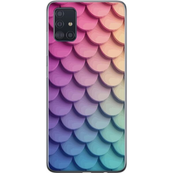 Kompatibel Mobilcover til Samsung Galaxy A51 Skællet pastelmønster med bløde overlappende former i rosa, lilla og blå toner, som skaber et harmonisk,