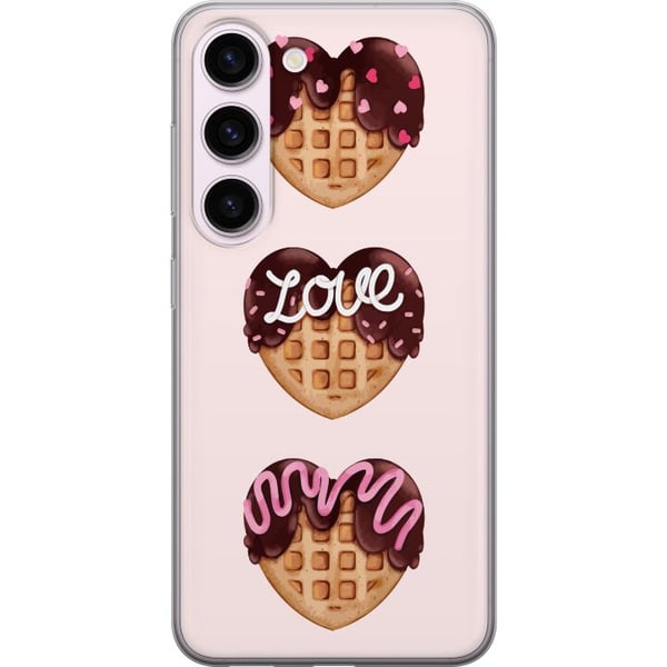 Kompatibel Mobilcover til Samsung Galaxy S23 Hjerteformede vafler med chokolade, lyserøde dekorationer og kærlighedstema, sødt dessertinspireret desi Kompatibel Mobilcover til Samsung Galaxy S23 Hjerteformede vafler med chokolade, lyserøde dekorationer og kærlighedstema, sødt dessertinspireret desi