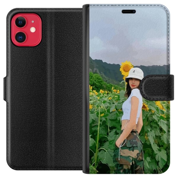 Kompatibelt Plånboksfodral till Apple iPhone 11 Lisa Blackpink Sunflower Kpop Idol