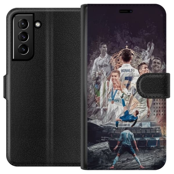 Kompatibelt Lommeboketui til Samsung Galaxy S21+ 5G Cristiano Ronaldo Al-Nassr Portugal ikonisk målmaskin og global superstjerne med historiske rekor Kompatibelt Lommeboketui til Samsung Galaxy S21+ 5G Cristiano Ronaldo Al-Nassr Portugal ikonisk målmaskin og global superstjerne med historiske rekor