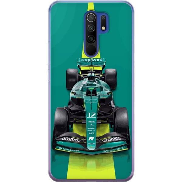 Kompatibel Mobilcover til Xiaomi Redmi 9 Grøn formelbil i moderne racingdesign med stilren studiefølelse