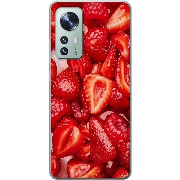 Yhteensopiva Puhelinkuori Xiaomi 12 Mansikkakuviointi - makea motiivi kesäfiiliksellä