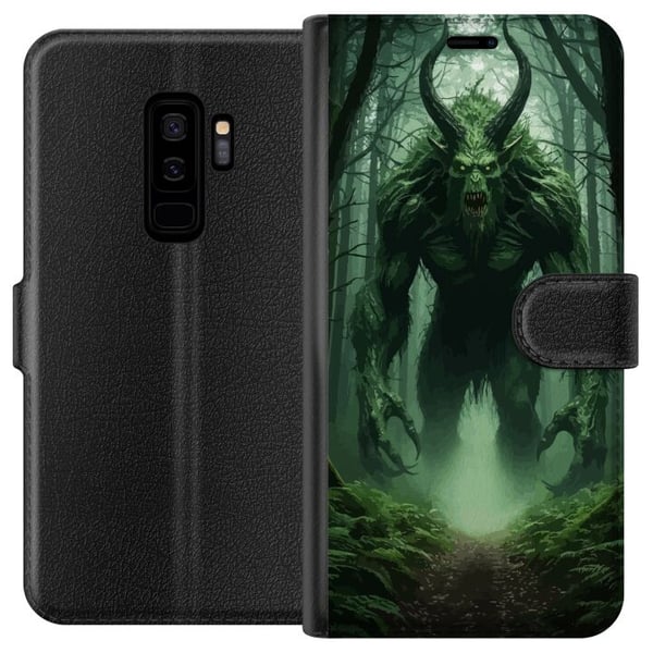Kompatibelt Plånboksfodral till Samsung Galaxy S9+ Forest Monster Fantasy Creature Dark