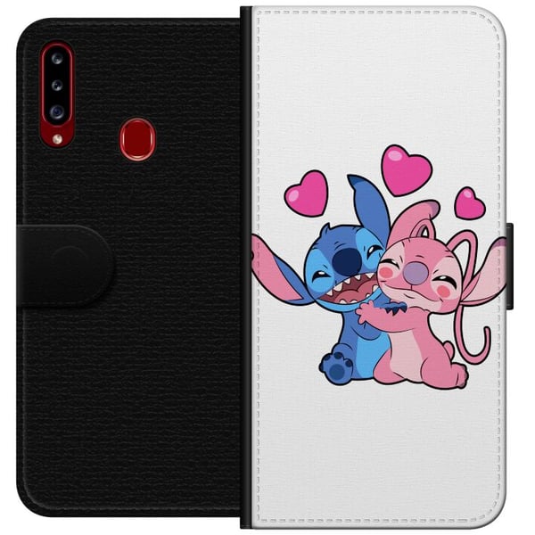 Kompatibelt Lommeboketui til Samsung Galaxy A20s Lilo & Stitch