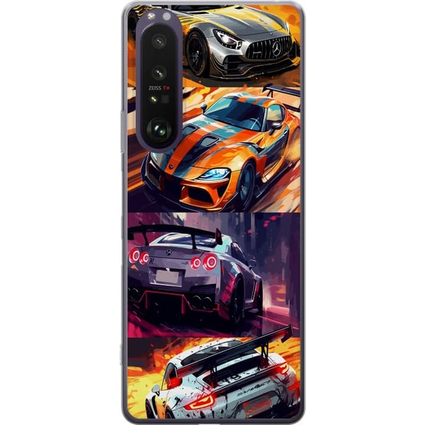 Kompatibel Mobilcover til Sony Xperia 1 III Rallyfeber - fartfyldt motiv med rallybiler
