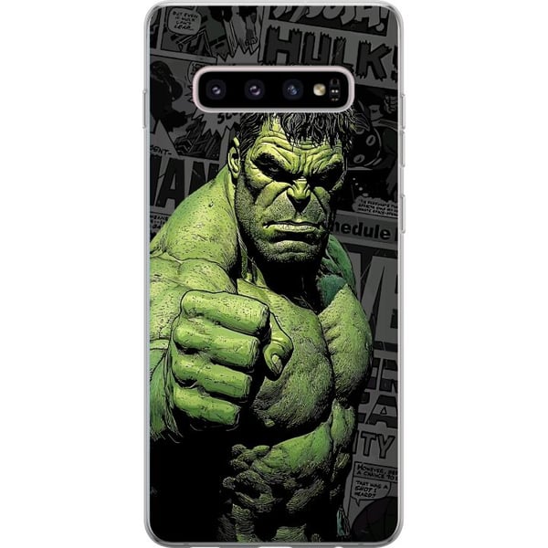 Kompatibel Mobilcover til Samsung Galaxy S10+ Hulk-motiv i tegneseriestil, kraftfuldt design med grønne nuancer til Marvel- og superheltefans