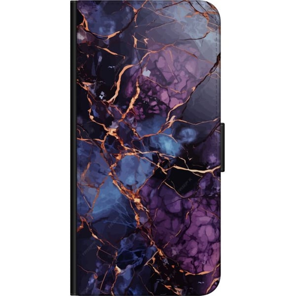 Kompatibelt Lommeboketui til Samsung Galaxy A03s Marmor Blå Lilla