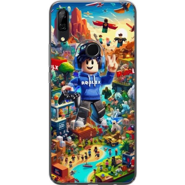 Kompatibel Mobilcover til Huawei P Smart Z Stor, detaljeret Roblox-verden fyldt med karakterer, eventyr og farverige miljøer