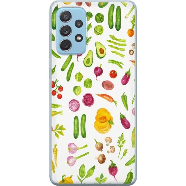 Kompatibelt Mobilskal till Samsung Galaxy A52 5G Veggies pattern vegetables avocado tomato cucumber broccoli healthy food poster kök design retro Kompatibelt Mobilskal till Samsung Galaxy A52 5G Veggies pattern vegetables avocado tomato cucumber broccoli healthy food poster kök design retro