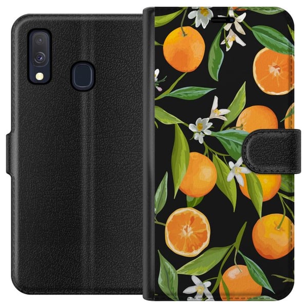 Kompatibel Tegnebogsetui til Samsung Galaxy A40 Appelsinjuice