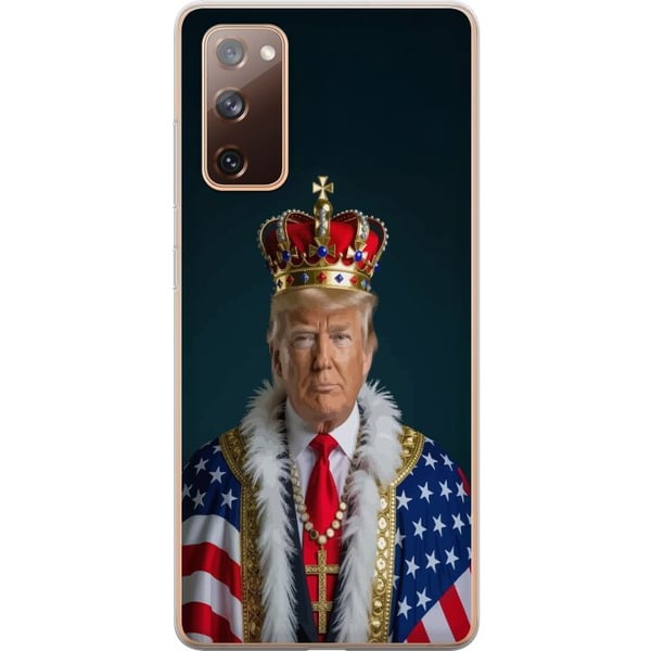 Kompatibelt Mobilskal till Samsung Galaxy S20 FE Porträtt av Donald Trump klädd som kung med krona och mantel i USA-flaggan, symbolisk och provoceran