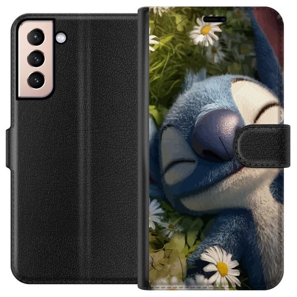 Yhteensopiva Lompakkokotelo Samsung Galaxy S21 Stitch nukahtaa päivänkakkaraniityllä, jossa pehmeä valo ja luonnon rauha luovat lämpimän ja rentoutta Yhteensopiva Lompakkokotelo Samsung Galaxy S21 Stitch nukahtaa päivänkakkaraniityllä, jossa pehmeä valo ja luonnon rauha luovat lämpimän ja rentoutta