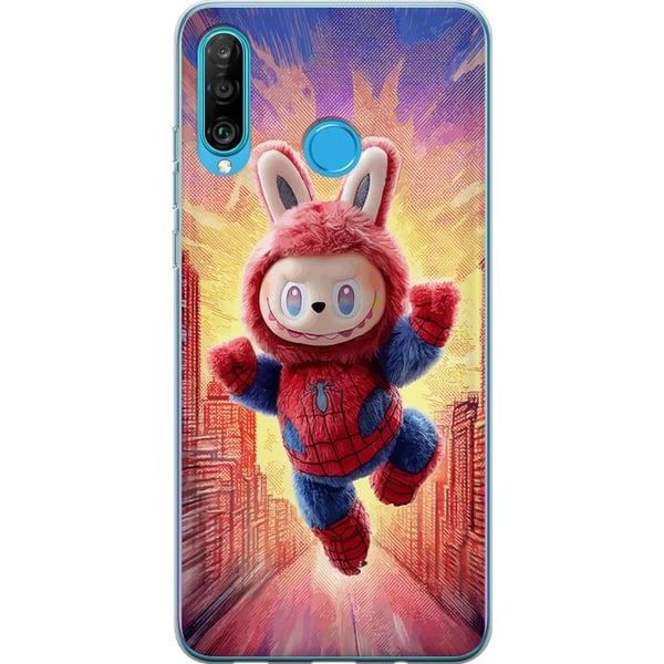 Kompatibelt Mobilskal till Huawei P30 lite Sovande valp med glasögon på en bok mysigt varmt motiv med söt studiekänsla och charmigt uttryck perfekt f