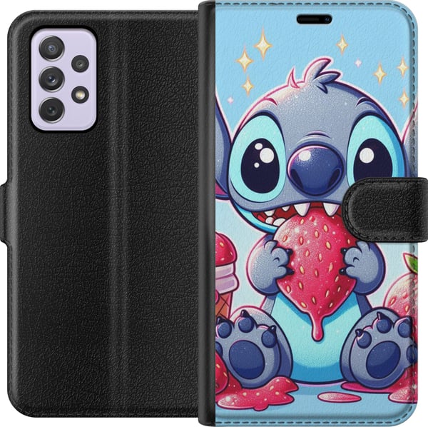 Kompatibelt Plånboksfodral till Samsung Galaxy A52s 5G Stitch jordgubbe