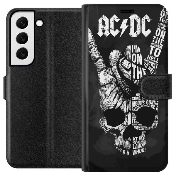 Kompatibelt Plånboksfodral till Samsung Galaxy S22+ 5G ACDC Rock Music Band Guitar Classic