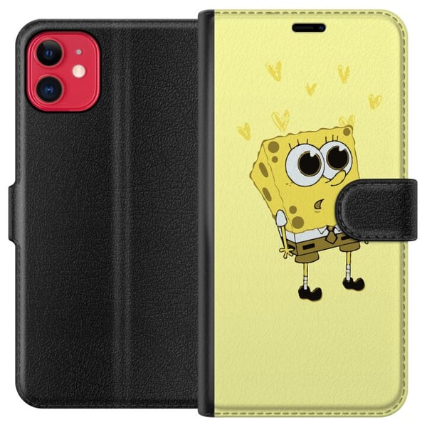 Kompatibel Tegnebogsetui til Apple iPhone 11 SvampeBob Firkant Kompatibel Tegnebogsetui til Apple iPhone 11 SvampeBob Firkant