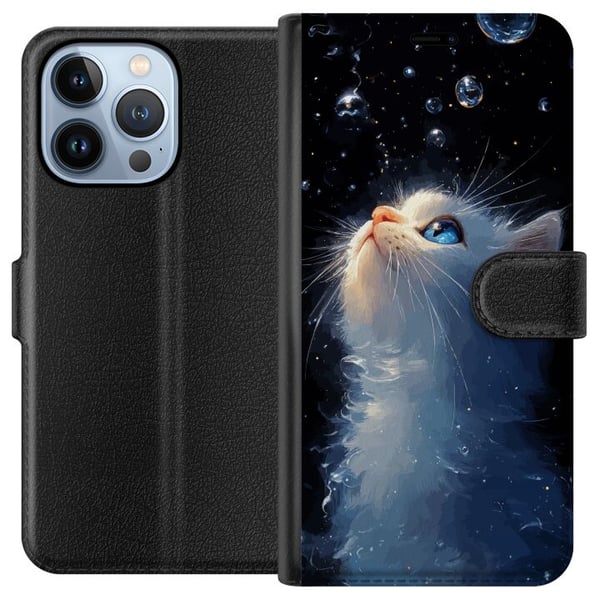Yhteensopiva Lompakkokotelo Apple iPhone 13 Pro Unenomainen tähtikissa, jossa valkoinen kissa katsoo tähtiä, unenomainen ja maaginen aihe kissanystäv Yhteensopiva Lompakkokotelo Apple iPhone 13 Pro Unenomainen tähtikissa, jossa valkoinen kissa katsoo tähtiä, unenomainen ja maaginen aihe kissanystäv