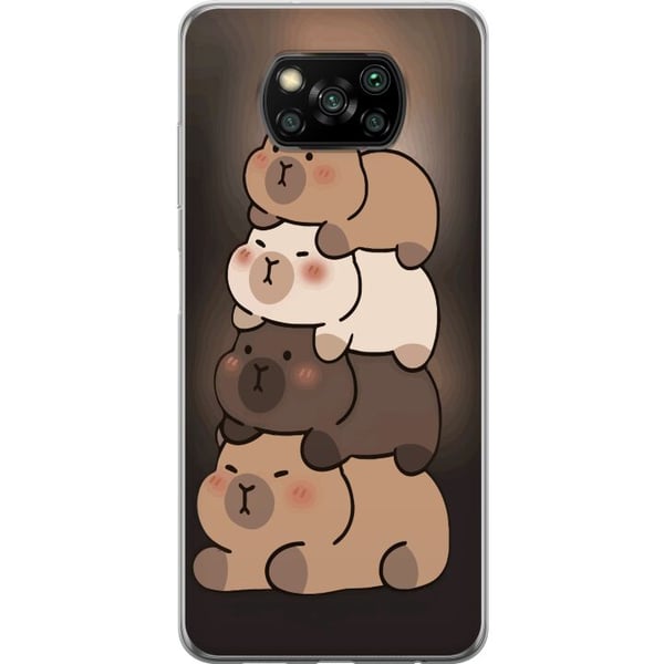 Kompatibel Mobilcover til Xiaomi Poco X3 NFC Kapybara Kawaii sød dyrefigur