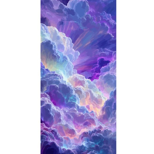 Yhteensopiva Lompakkokotelo Apple iPhone 13 Pro Vaaleanpunaisten, sinisten ja violettien värikkäiden pilvien fantasiamaisema, jossa on pehmeitä muoto