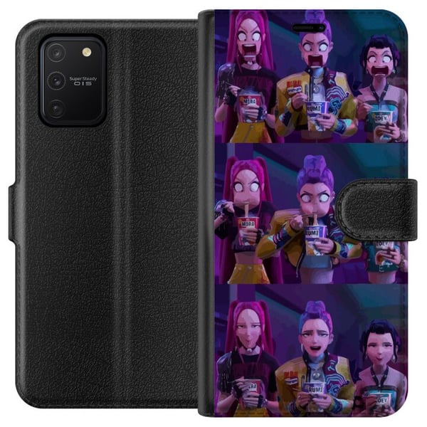 Kompatibelt Lommeboketui til Samsung Galaxy S10 Lite Samlefigur KPop Demon Hunters mørk stil Kompatibelt Lommeboketui til Samsung Galaxy S10 Lite Samlefigur KPop Demon Hunters mørk stil