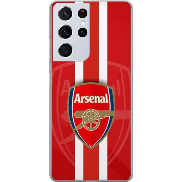 Kompatibelt Mobildeksel til Samsung Galaxy S21 Ultra 5G Arsenal-logo med rød-hvit bakgrunn, klassisk fotballdesign for klubbens ekte fans Kompatibelt Mobildeksel til Samsung Galaxy S21 Ultra 5G Arsenal-logo med rød-hvit bakgrunn, klassisk fotballdesign for klubbens ekte fans