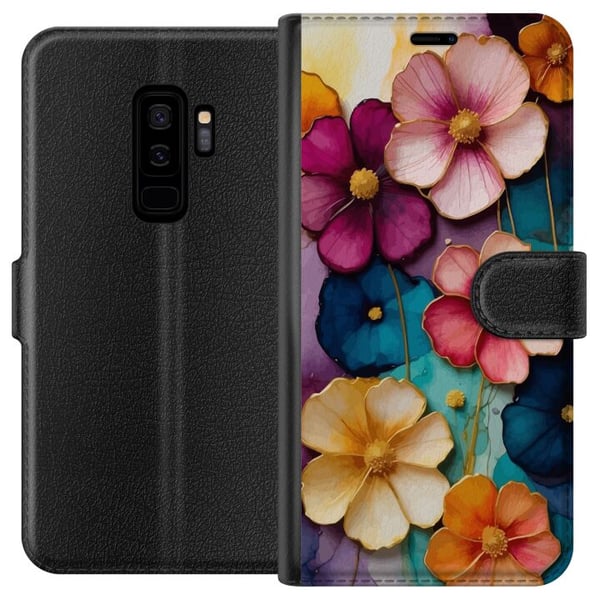 Kompatibelt Lommeboketui til Samsung Galaxy S9+ Blomster Farger Kompatibelt Lommeboketui til Samsung Galaxy S9+ Blomster Farger