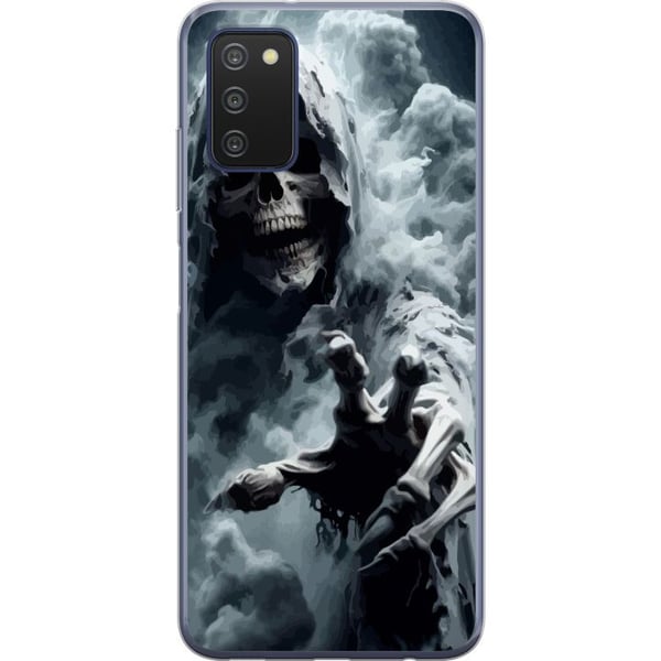 Kompatibelt Mobilskal till Samsung Galaxy A03s Death Grim Reaper poster dödskalle skull horror skräck mörk spöke ghost scary dimma dark design art