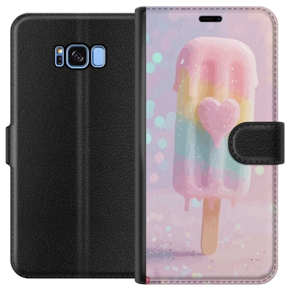 Kompatibelt Plånboksfodral till Samsung Galaxy S8 Pastellglass med hjärta söt design med smältande färger och glitter för sommar och candy stil
