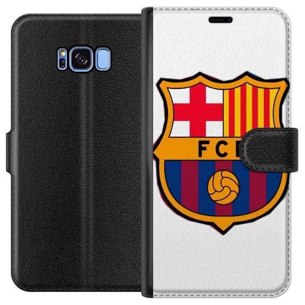 Kompatibel Tegnebogsetui til Samsung Galaxy S8 FC Barcelona Emblem Fodbold Catalonien Blå Rød Klublogo Stolthed La Liga Fans Ikonsk Billede