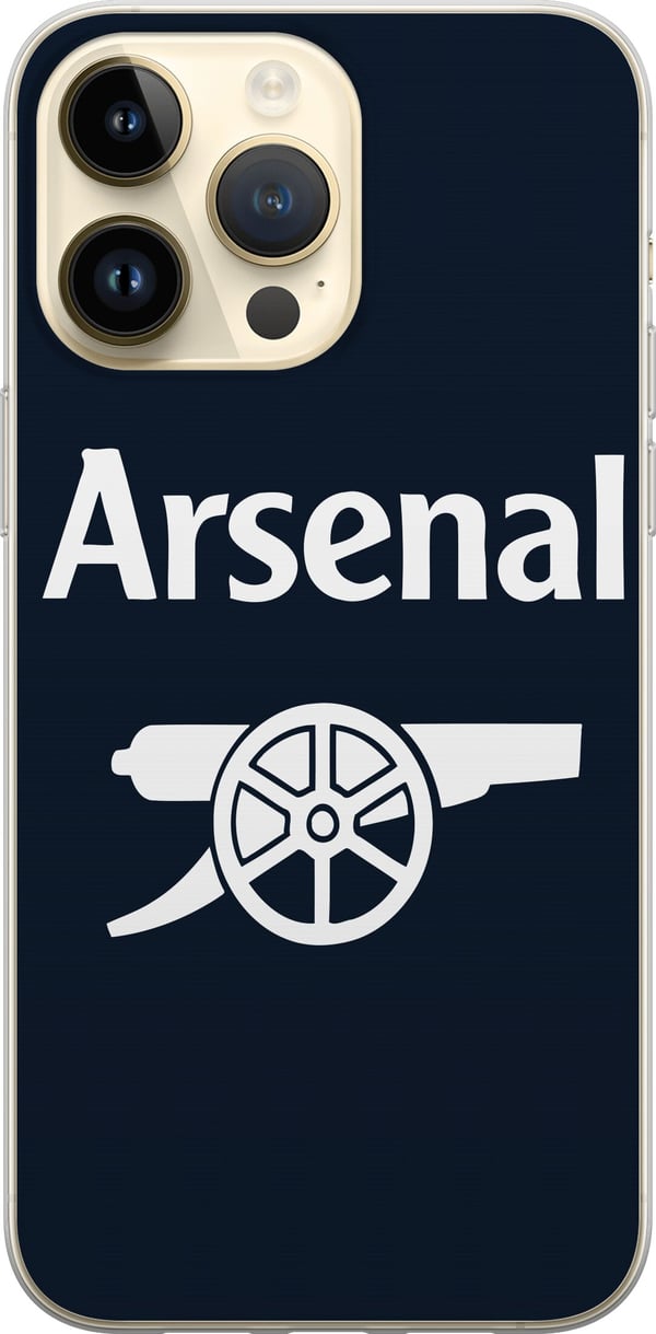 Kompatibelt Mobilskal till Apple iPhone 14 Pro Max Arsenal logga i mörkblått vitt klassiskt fotbollsmotiv för Premier League fans