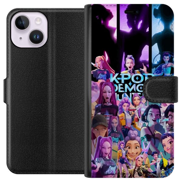Yhteensopiva Lompakkokotelo Apple iPhone 14 KPop Demon Hunters tumma anime-vinyylihahmo