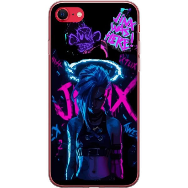 Kompatibelt Mobildeksel til Apple iPhone SE (2022) Arcane Jinx plakat League of Legends LoL graffiti neon anime Netflix spillkarakter fanartdesign