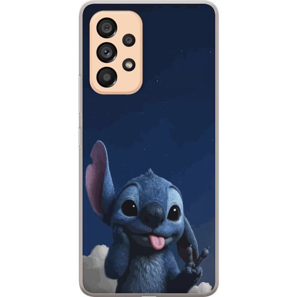 Kompatibelt Mobildeksel til Samsung Galaxy A53 5G Stitch Disney blå alien Lilo og Stitch kawaii-karakter nattehimmel stjernehimmel søt tegnekunst