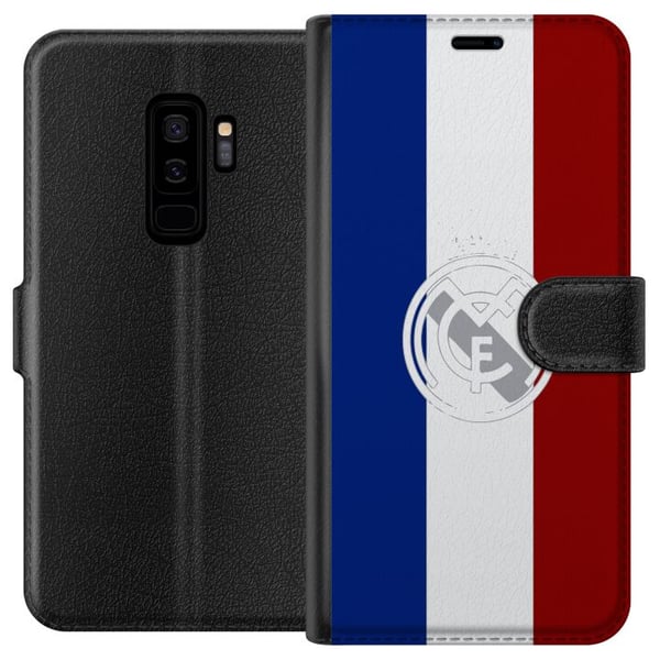 Kompatibelt Plånboksfodral till Samsung Galaxy S9+ Trikolor-inspirerad sportdesign i blått vitt rött – kraftfull fotbollsinspirerad illustration med Kompatibelt Plånboksfodral till Samsung Galaxy S9+ Trikolor-inspirerad sportdesign i blått vitt rött – kraftfull fotbollsinspirerad illustration med