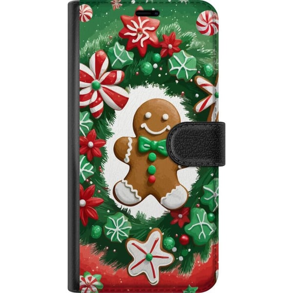 Kompatibelt Lommeboketui til Samsung Galaxy S21 jul pepperkake plakat pepperkake julekaker juletre godteri søtsaker julemotiv retrodesign
