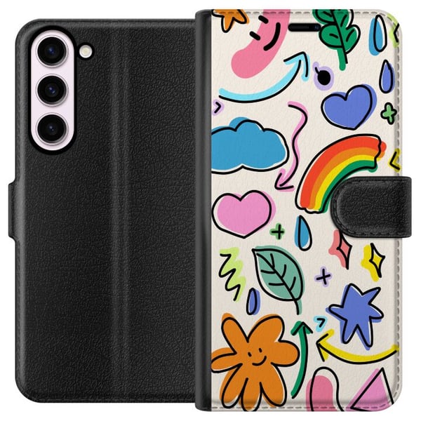 Kompatibel Tegnebogsetui til Samsung Galaxy S23+ Doodle-illustration med stjerner, hjerter, regnbue, skyer, blade og pile – perfekt til dig, der kan Kompatibel Tegnebogsetui til Samsung Galaxy S23+ Doodle-illustration med stjerner, hjerter, regnbue, skyer, blade og pile – perfekt til dig, der kan