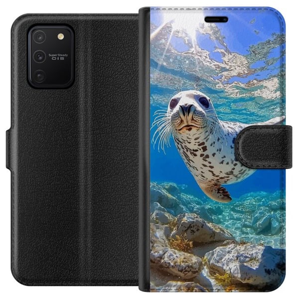 Kompatibelt Lommeboketui til Samsung Galaxy S10 Lite Säl Hav Simmande Djurmotiv Natur Vattenmotiv Blå Design Kompatibelt Lommeboketui til Samsung Galaxy S10 Lite Säl Hav Simmande Djurmotiv Natur Vattenmotiv Blå Design