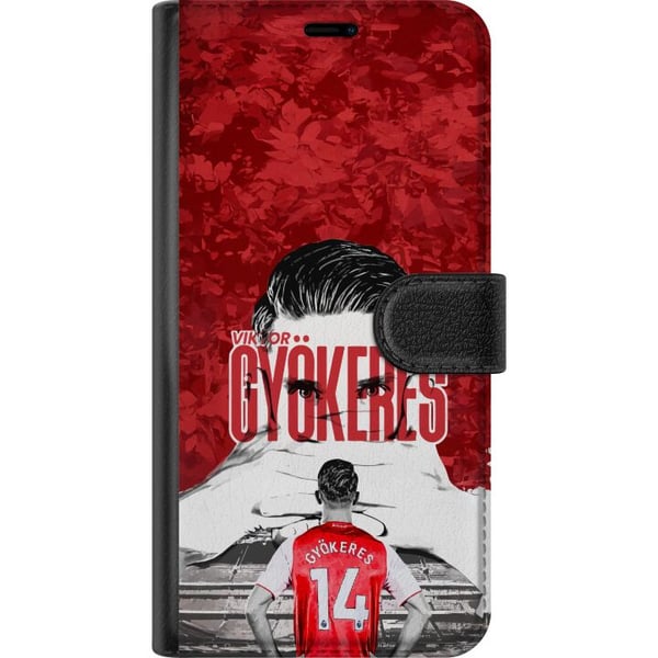 Kompatibelt Plånboksfodral till Samsung Galaxy S9+ Viktor Gyökeres kraftfullt fotbollsmotiv i röd ton med energi och passion