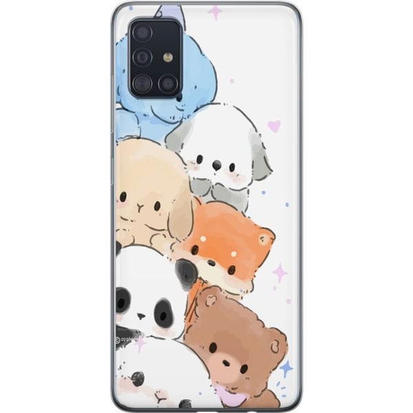 Kompatibel Mobilcover til Samsung Galaxy A51 Sød stak af kawaii-dyr i pastelfarver, charmerende skitseret illustration, perfekt til dig, der kan lide