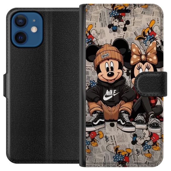 Kompatibel Tegnebogsetui til Apple iPhone 12 Tegnet museduo i streetwear med kasketter sneakers urban illustration