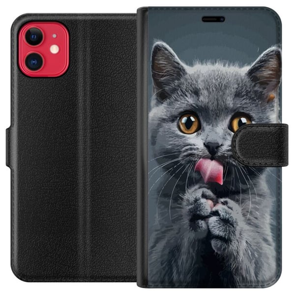Kompatibel Tegnebogsetui til Apple iPhone 11 Kat Kompatibel Tegnebogsetui til Apple iPhone 11 Kat