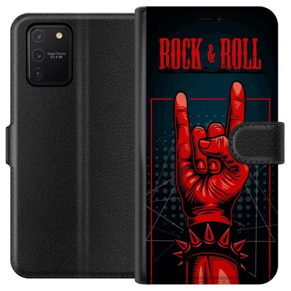Kompatibelt Lommeboketui til Samsung Galaxy S10 Lite Rock & Roll-design – Rødt og svart motiv med klassisk hardrocktema Kompatibelt Lommeboketui til Samsung Galaxy S10 Lite Rock & Roll-design – Rødt og svart motiv med klassisk hardrocktema